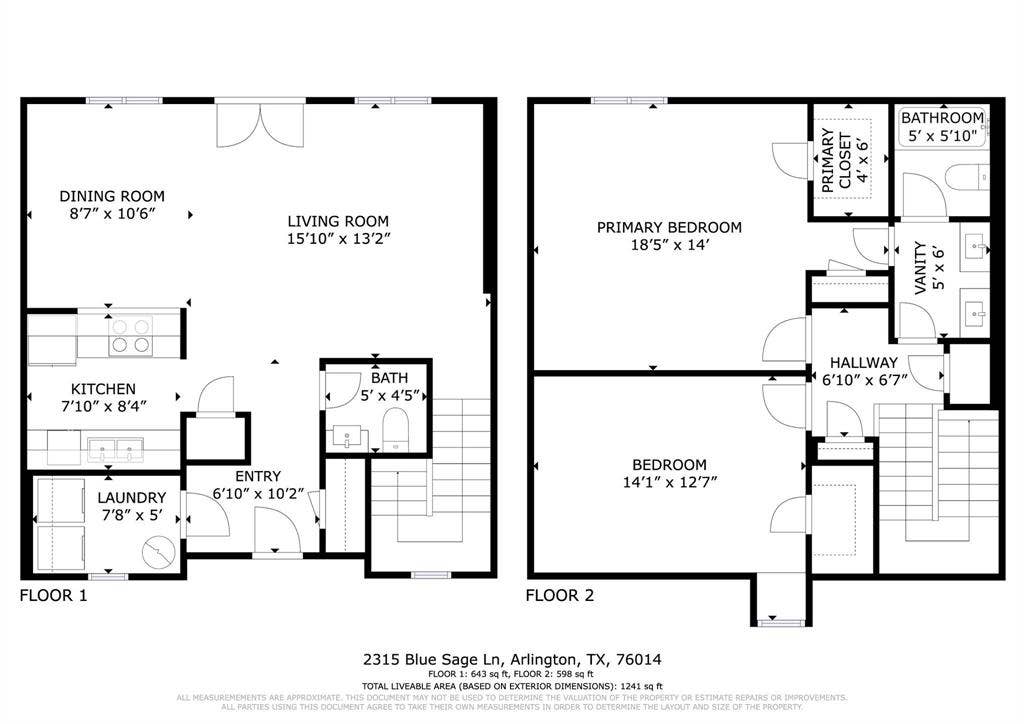 2315 Blue Sage Lane, Arlington, TX 76014 View of home floor plan