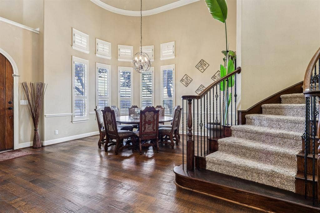 Dining Area with Grand Staircase