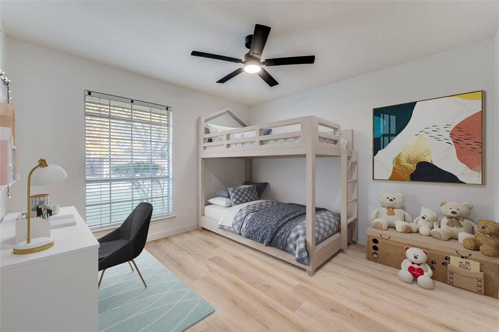 2601 Red Oak Lane, Plano, TX 75075 Well-designed bedroom with walk-in closet and contemporary finishes.