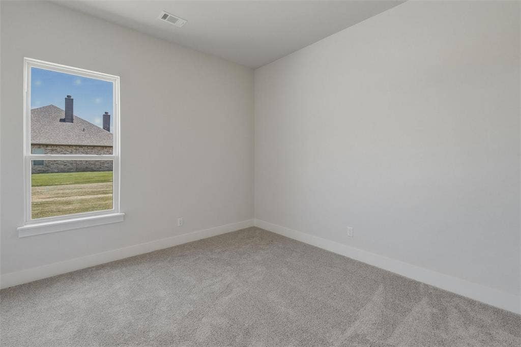 12117 Clastic Court, Krum, TX 76249 Carpeted interior room featuring a single window, light gray wall paint, and white trim