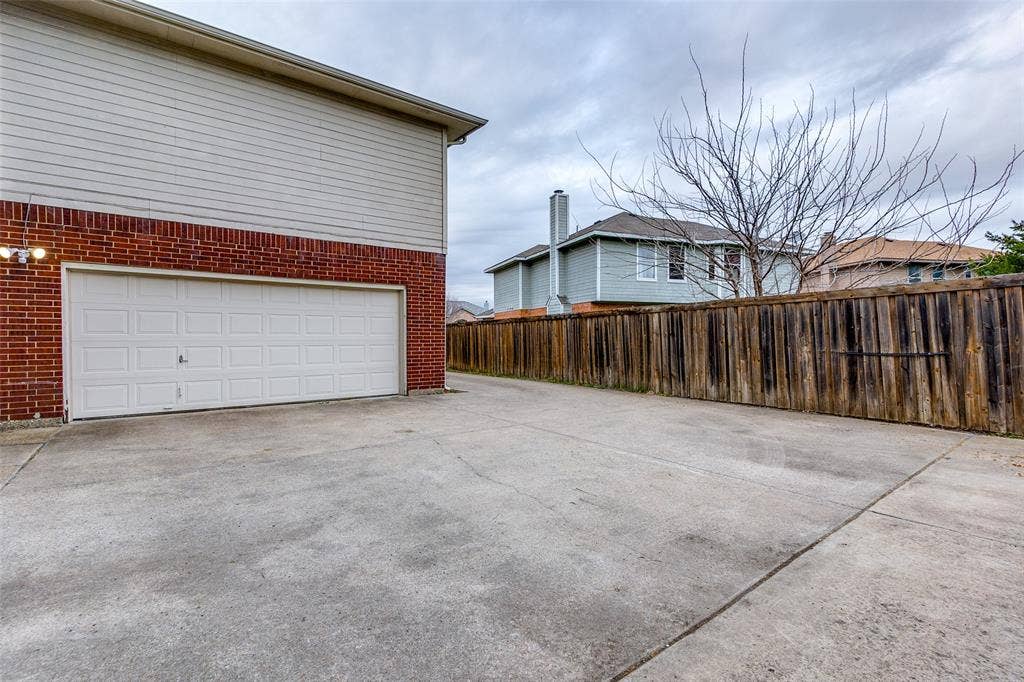 Garage with driveway