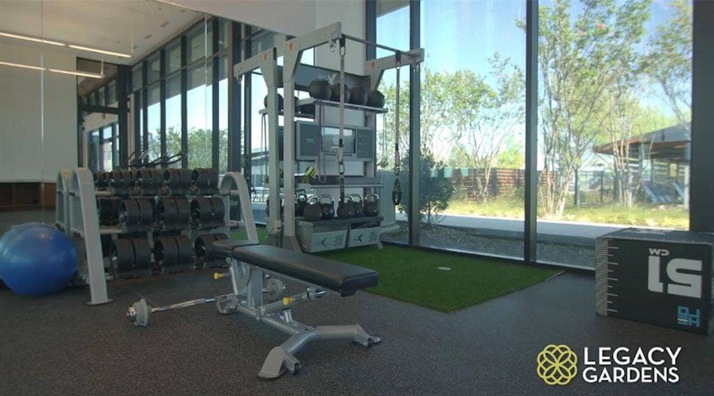 1571 Temple Court, Prosper, TX 75078 An on site fitness center is one of the many amenities residents will enjoy in Legacy Gardens!