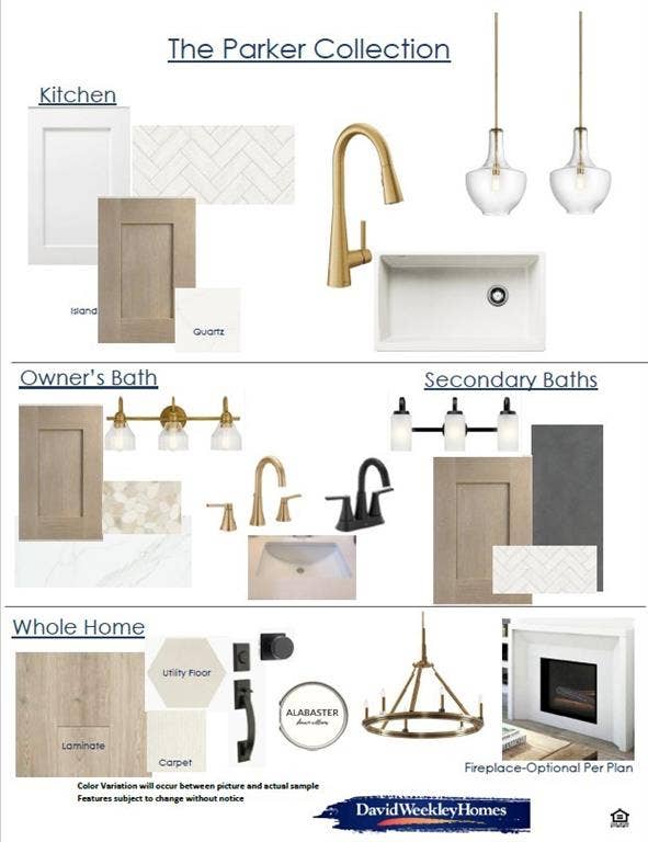 3283 Jersey Drive, Midlothian, TX 76065 Design Collection. Displaying material and fixture selections for the property's interior spaces