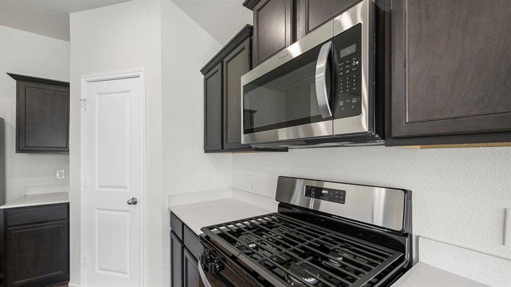 Kitchen with stainless steel appliances