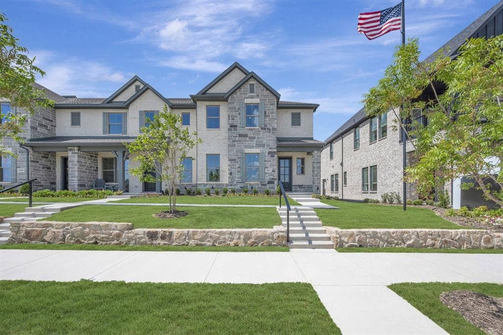 2852 Yampa Drive, McKinney, TX 75071 Multi-level facade featuring stone and stucco finishes