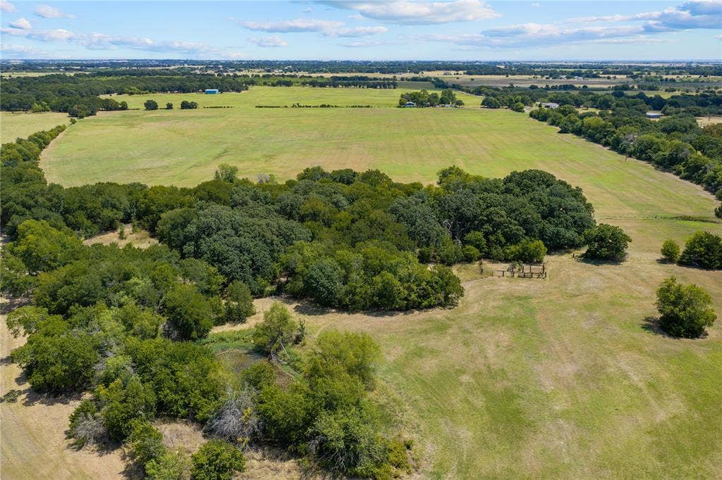 Expansive acreage featuring mature trees, open fields, and varied topography