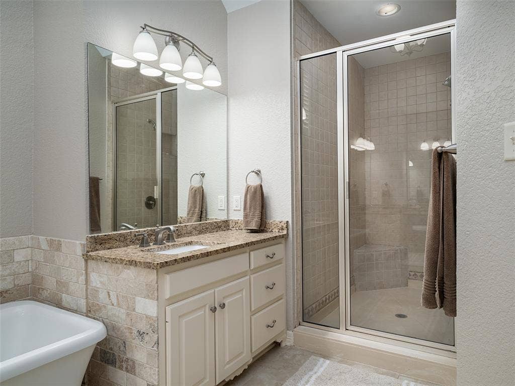 1137 Ashwood Drive, Tyler, TX 75703 Another view of the primary bathroom with large walk-in shower!