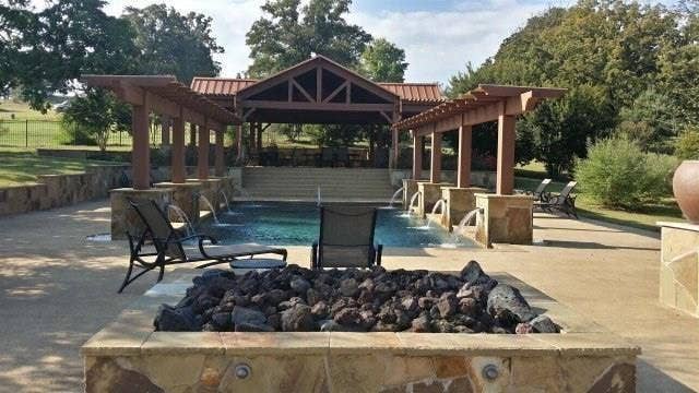 302/303 Lago Vista Drive, Athens, TX 75752 View of patio with a gazebo and an outdoor pool