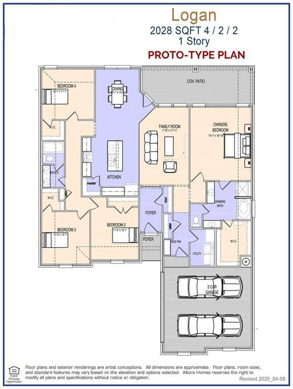 423 Maltese Drive, Red Oak, TX 75154 Floor Plan Representative