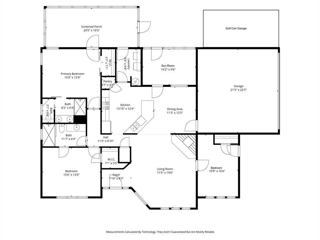 5 Huckleberry Lane, Star Harbor, TX 75148 2-D Floor Plan with Room Sizes