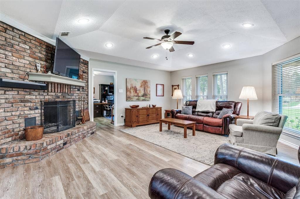 5 Huckleberry Lane, Star Harbor, TX 75148 Living Room with Fireplace