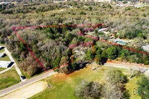 350 Frizzell Street, #7.20 Acres, Athens, TX 75751 Aerial view of property's location with property boundaries highlighted