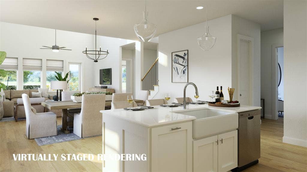 8763 Battlement Road, Frisco, TX 75035 Open and flowing, entertaining is a breeze in our Delacroix floor plan. VIRTUALLY STAGED RENDERING