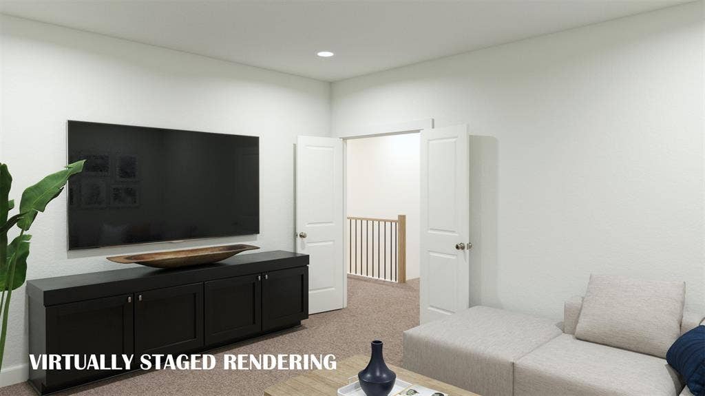 8763 Battlement Road, Frisco, TX 75035 You'll be the talk of the town when you host the big game day party in this fantastic media room! VIRTUALLY STAGED RENDERING