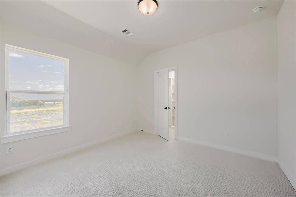 1241 Greenbriar Avenue, Haslet, TX 76052 Carpeted room with a double-hung window, white trim, and a ceiling-mounted light fixture
