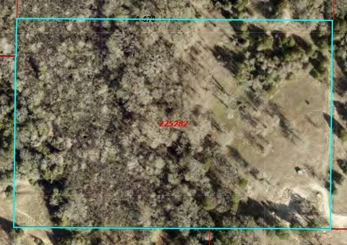 14612 County Road 1114, Athens, TX 75751 Aerial map of property and surrounding area featuring property parcel outlined
