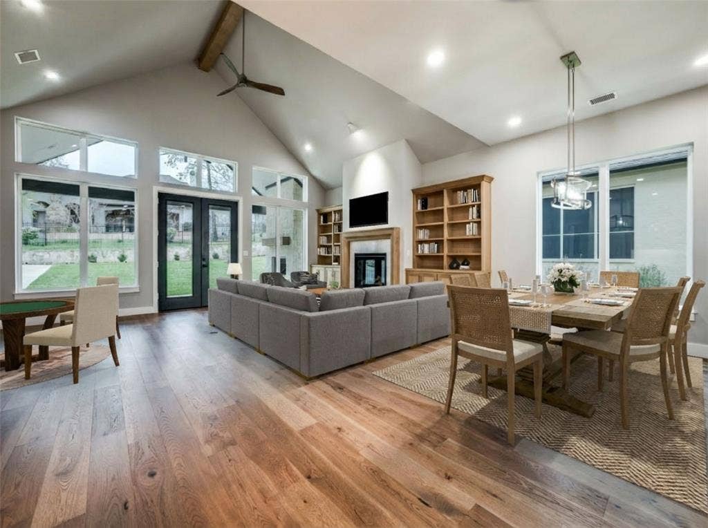 4585 Cascades Boulevard, Tyler, TX 75709 Dining and Great Room, virtually staged