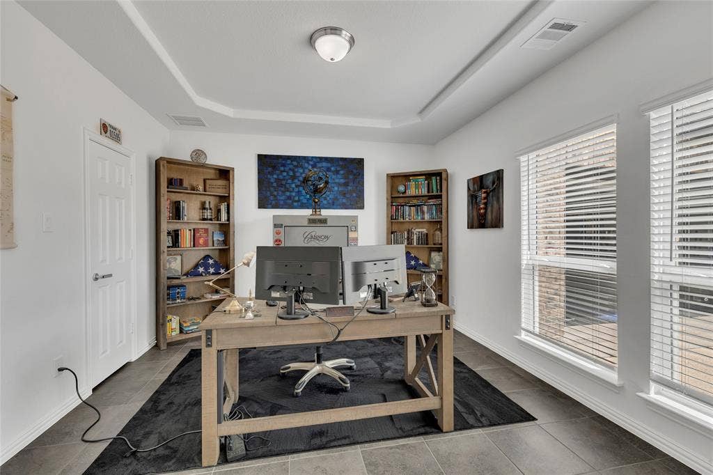 566 Long Meadow Drive, Haslet, TX 76052 Bedroom #1 upon entering currently used as office.