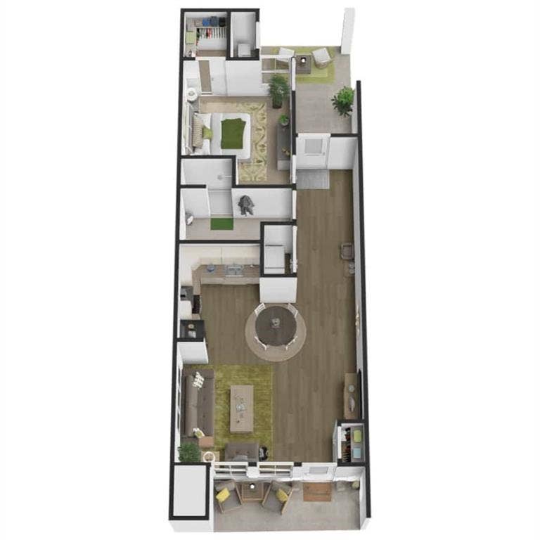 820 W McLeroy Boulevard, #2004, Saginaw, TX 76179 1 Bedroom Deluxe Floor Plan