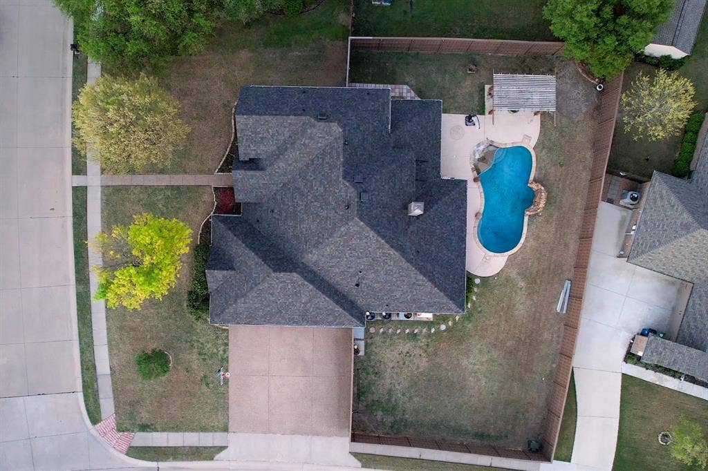349 Creekside Trail, Argyle, TX 76226 Bird's eye view of a pool area