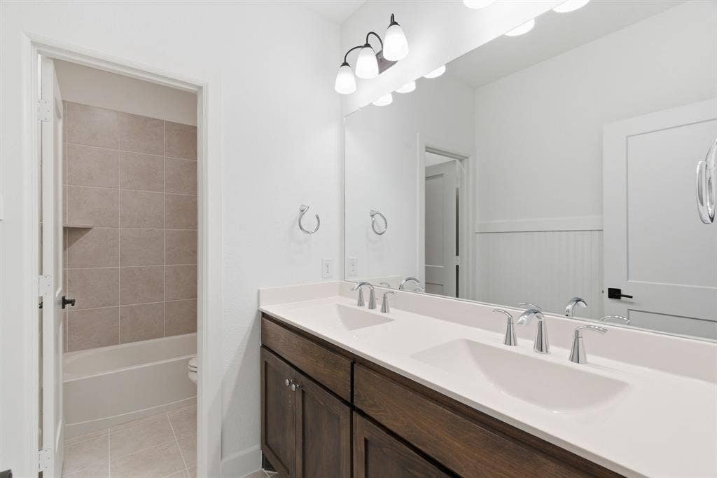 2nd floor bathroom with double sinks