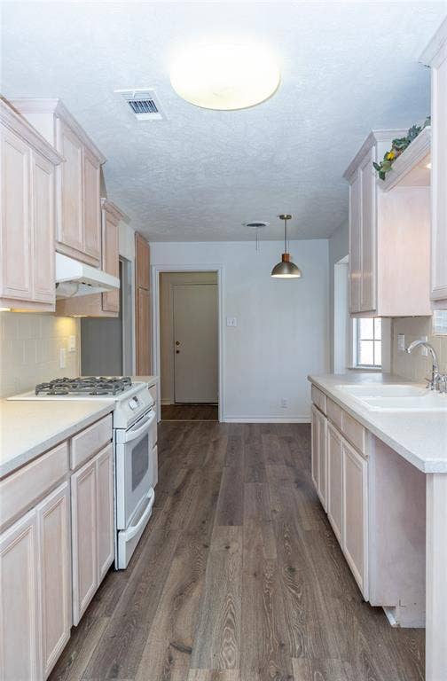 1860 Meadow Valley Lane, Dallas, TX 75232 Lots of storage in the kitchen with gas range and eating area.
