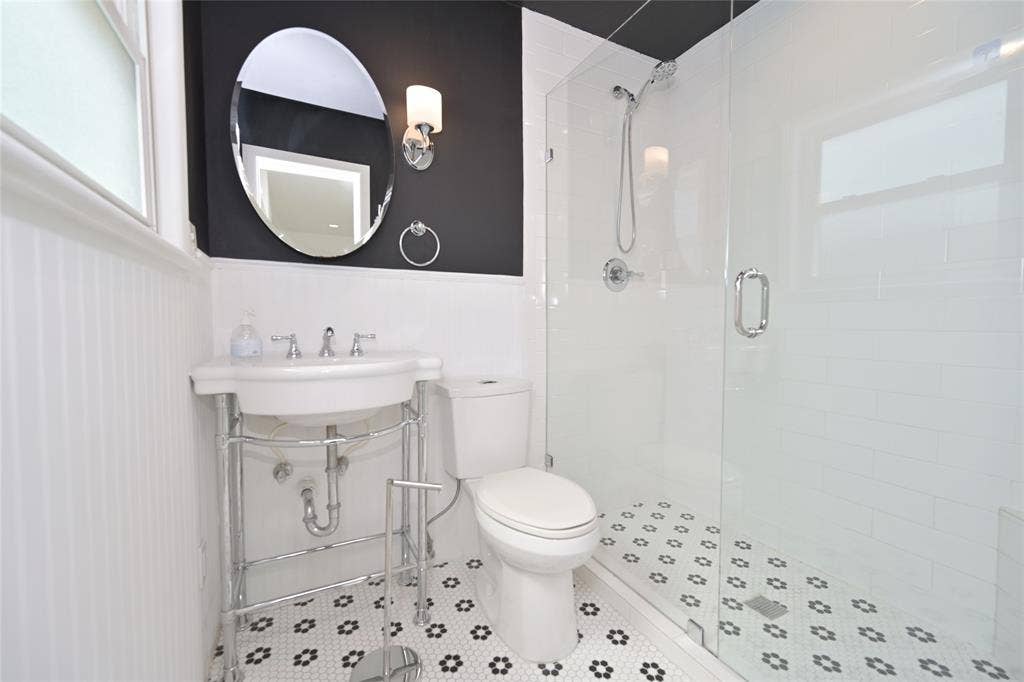 Updated Bathroom with large rimless shower