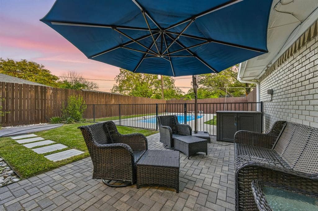 Wonderful patio next to the pool is perfect for summer nights!