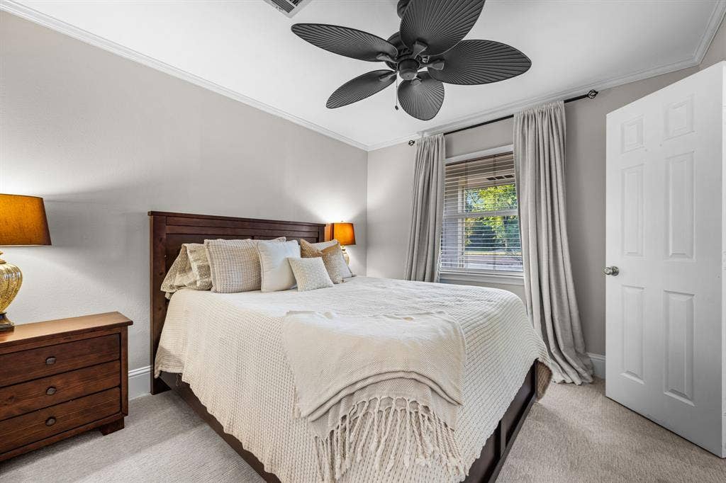 Bedroom#2  with a ceiling fan.