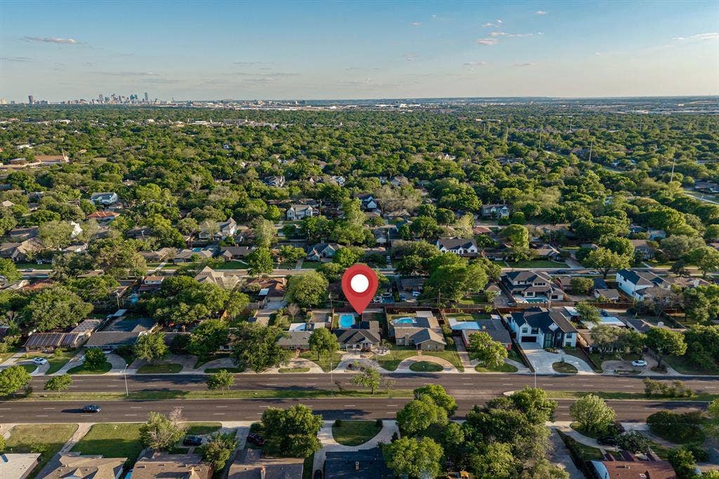 Aerial view of the neighborhood looking to the south.