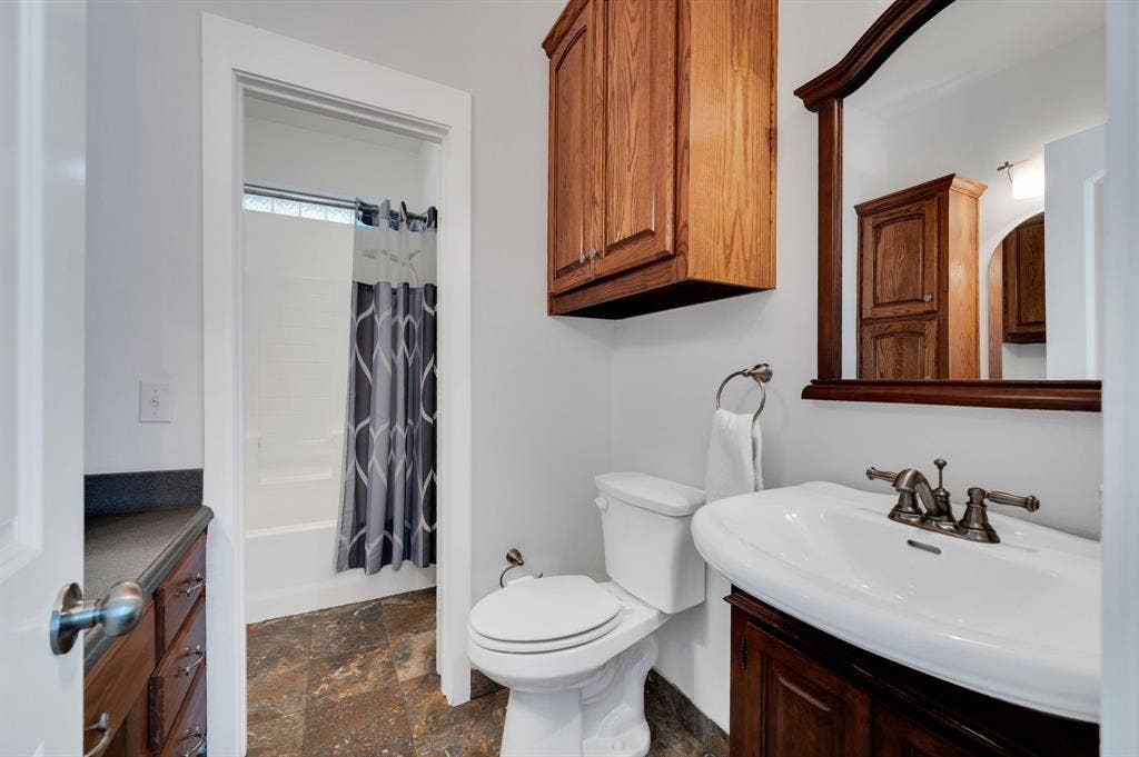 Ensuite Private vanity and toilet in Jack in Jill Bathroom