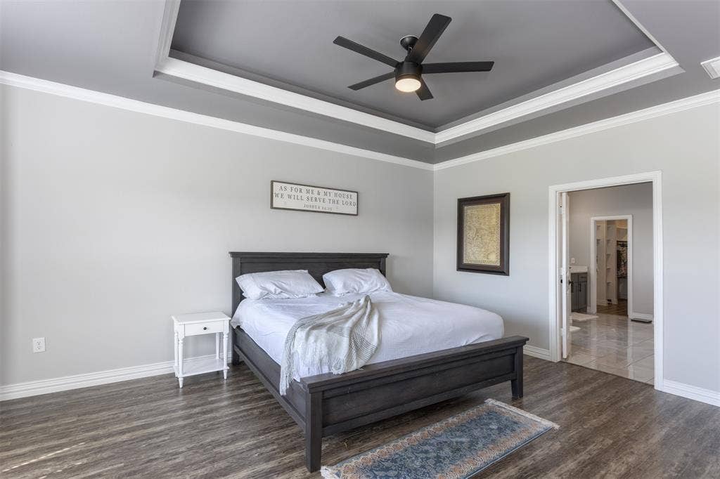 1538 Fm 36 N, Farmersville, TX 75442 Primary bedroom features a trayed ceiling with lighting. Just one of the special touches from this builder