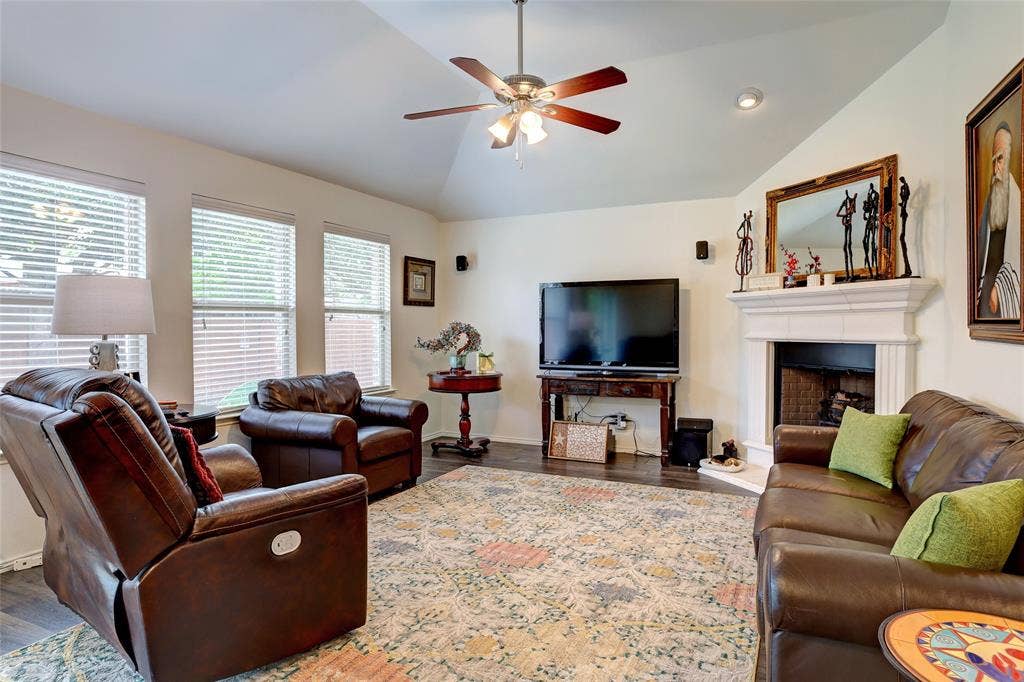 1913 Hidden Fairway Drive, Wylie, TX 75098 Family Room with Fireplace,