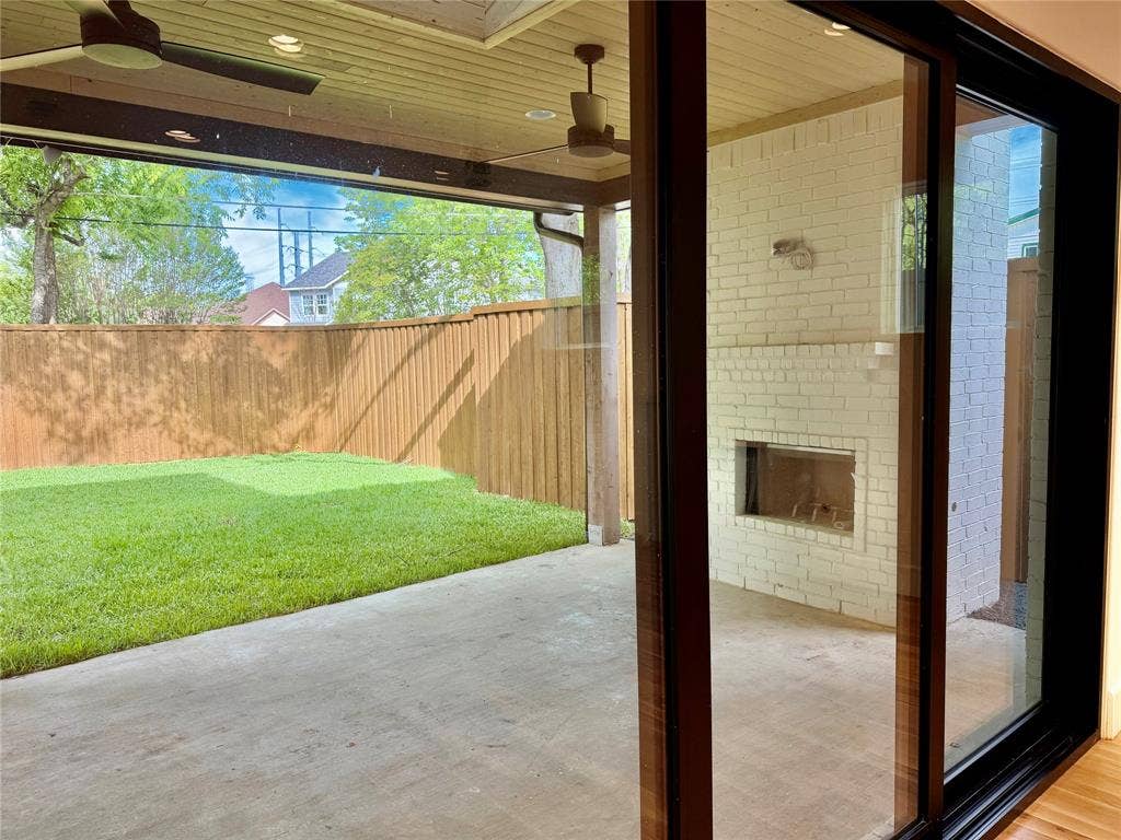 4347 DELMAR Avenue, Dallas, TX 75206 Rear Covered Patio with fireplace