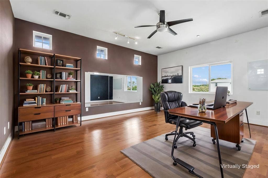 6360 Curtis Street, Plano, TX 75093 Bonus room virtually staged as an office.