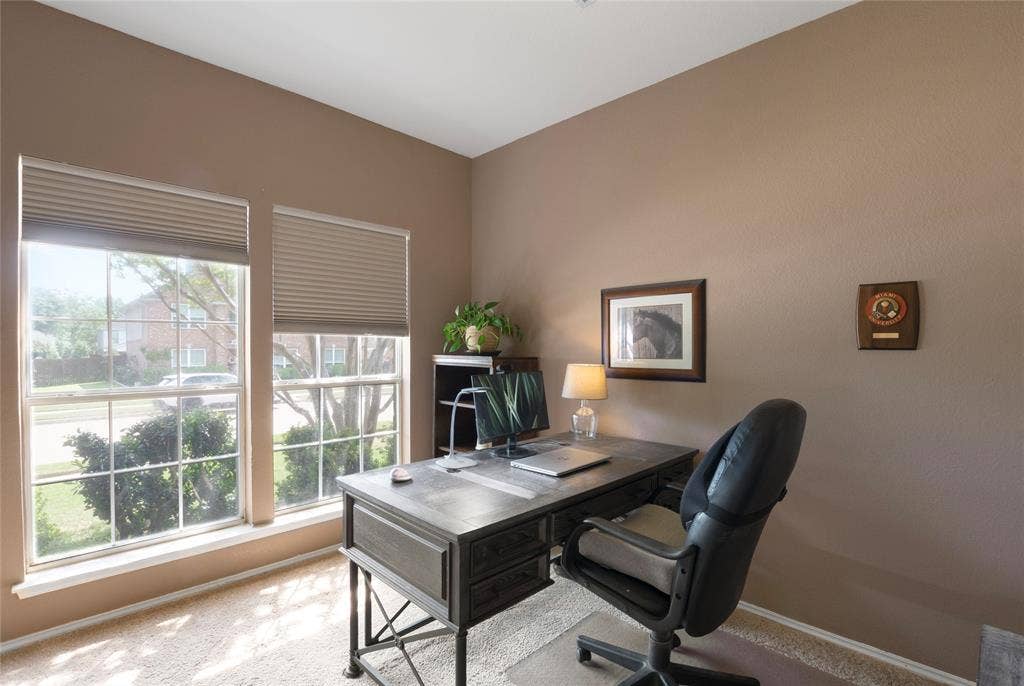 1608 Mountain Laurel Drive, Keller, TX 76248 Office featuring light colored carpet and accent color walls
