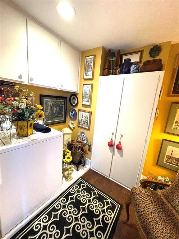 utility room for full size washer, dryer & broom closet