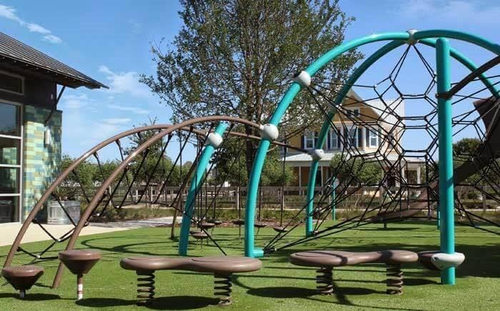 Play areas and gyms throughout harvest neighborhood