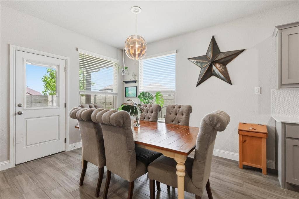 Dining area overlooks your private corner backyard areas