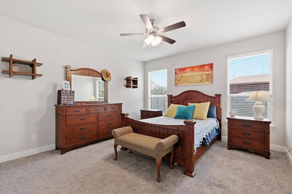 This master bedroom is at the back of the home for the ultimate in privacy and peace with an ensuite bath and large closet