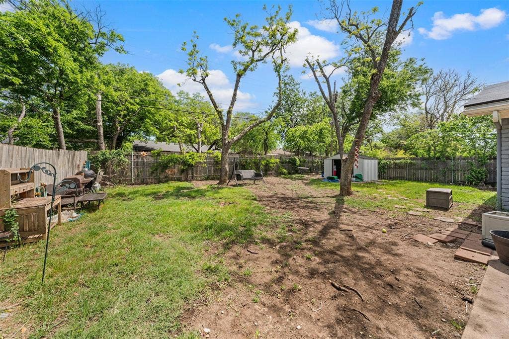 1207 Pembrook Drive, Waco, TX 76710 Fenced backyard with a shed