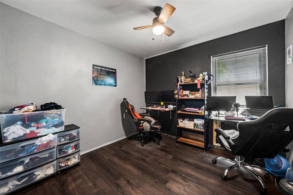 1207 Pembrook Drive, Waco, TX 76710 Office space featuring dark wood-style flooring and ceiling fan