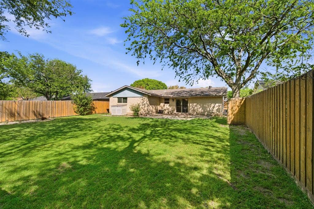 Back of property with a patio area and a fenced backyard