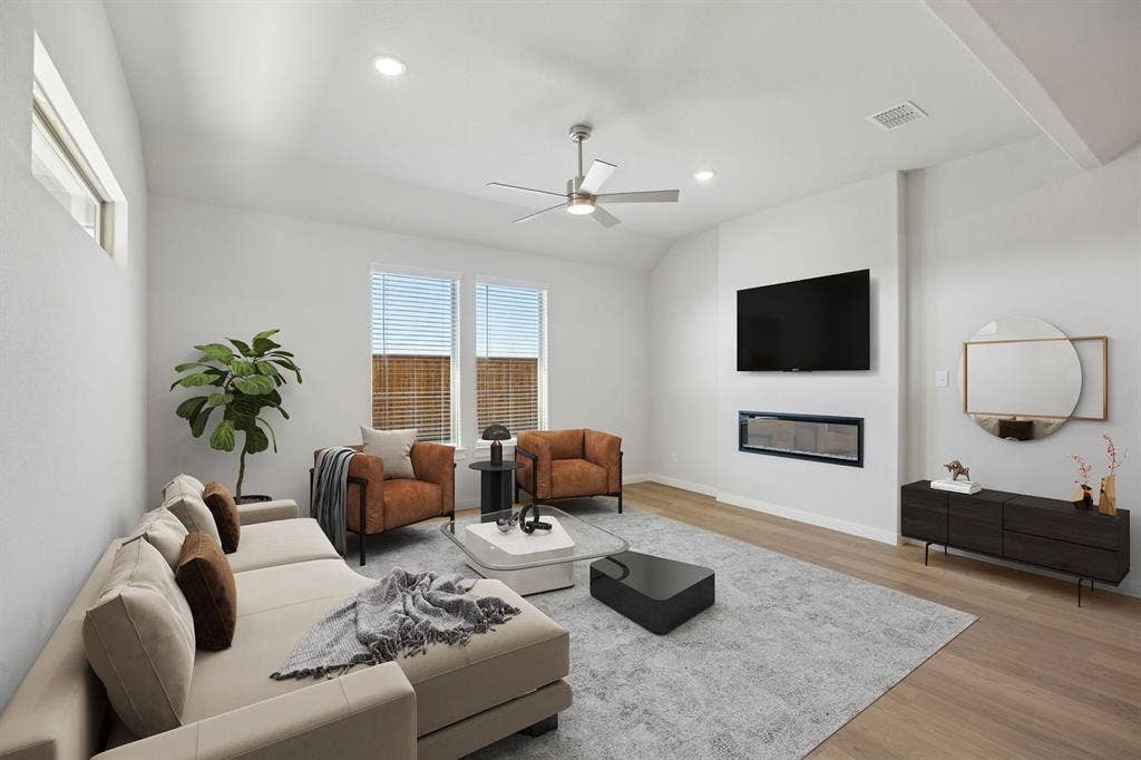 1461 Companero Street, Haslet, TX 76052 Living Room in the Wimbledon home plan by Trophy Signature Homes – REPRESENTATIVE PHOTO
