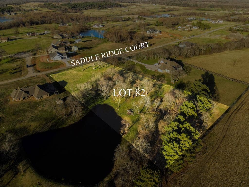 5455 Saddle Ridge Court, Athens, TX 75752 Bird's eye view with a water view and a rural view