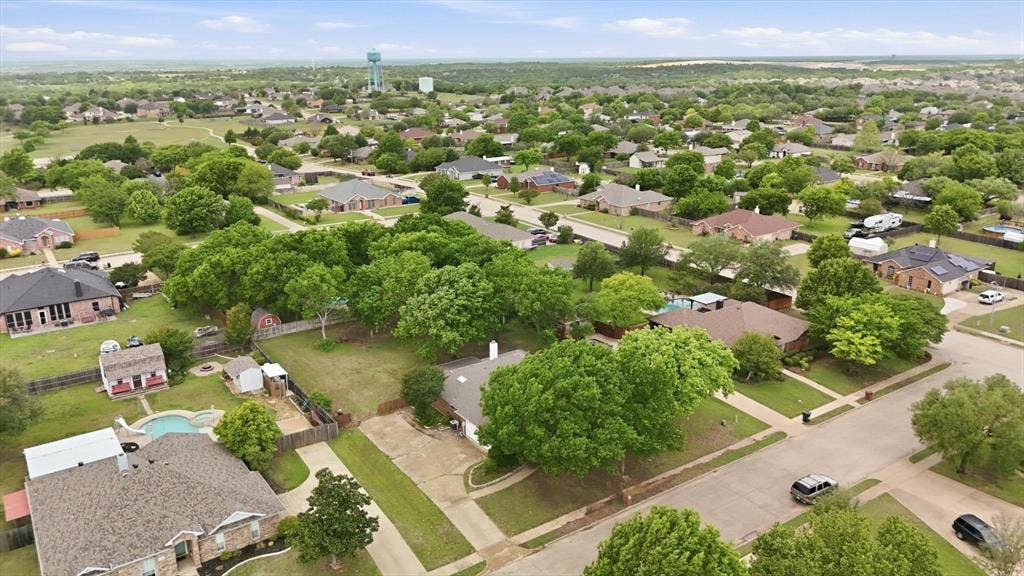6421 Peak View Court, Midlothian, TX 76065 Aerial view of the home and surrounding area.