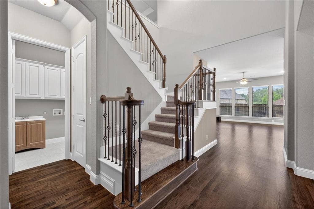 2417 Barclay Court, Plano, TX 75074 Entry to stairs to second floor. Additional storage under stairs.