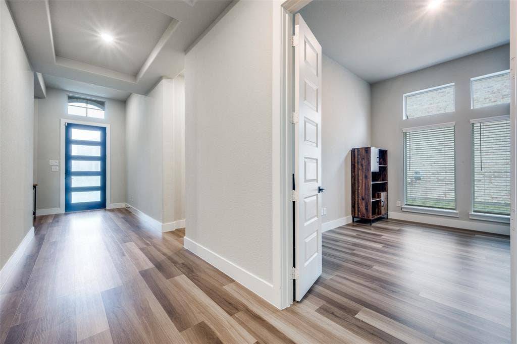 2801 Bedford Road, Northlake, TX 76226 A perfect office space right off the wide entry hallway. Leave the doors open for tons of light or close them for privacy.