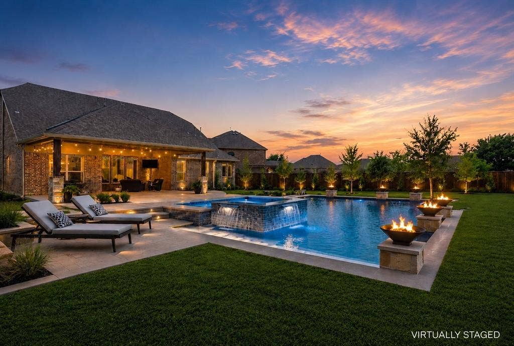 11414 Alejandra Lane, Frisco, TX 75035 Imagine the possibilities with this expansive backyard -Virtually Staged custom pool