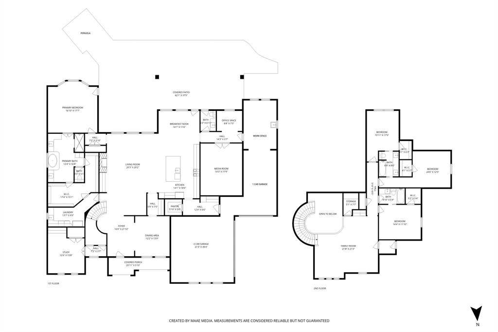 1640 Stillhouse Hollow Drive, Prosper, TX 75078 Exceptional floor plan with the primary bedroom on the 1st level, an office plus a bonus area that easily could serve as a 2nd office or hobby area, media room on the first level. Note the garage configuration that is oversized double bay plus one care with separate door and a tandem setup with workshop, sink. A added touch is an ideal spot to store trash cans that is convenient near the door. There are two entrances from the home into the garage and hallway with hall tree and huge pantry to bring that smile.